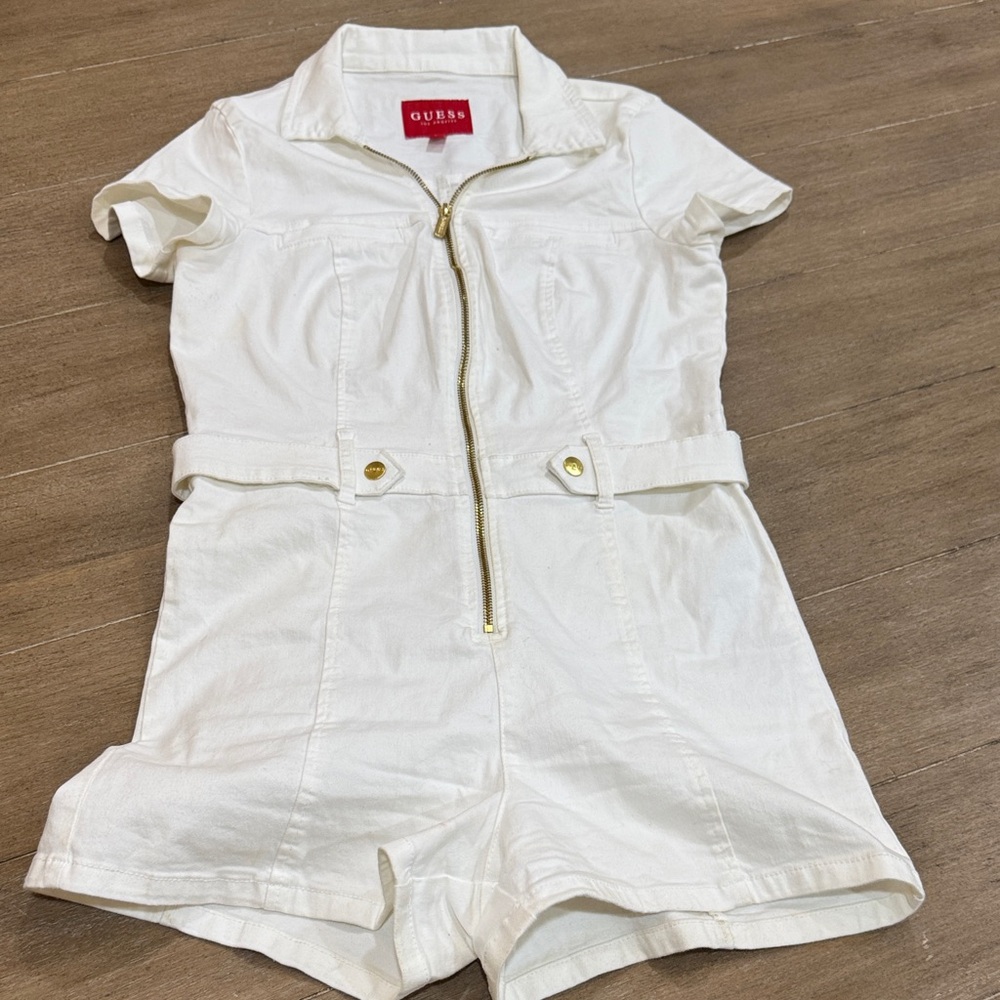 Guess Cream Short Sleeve One Piece